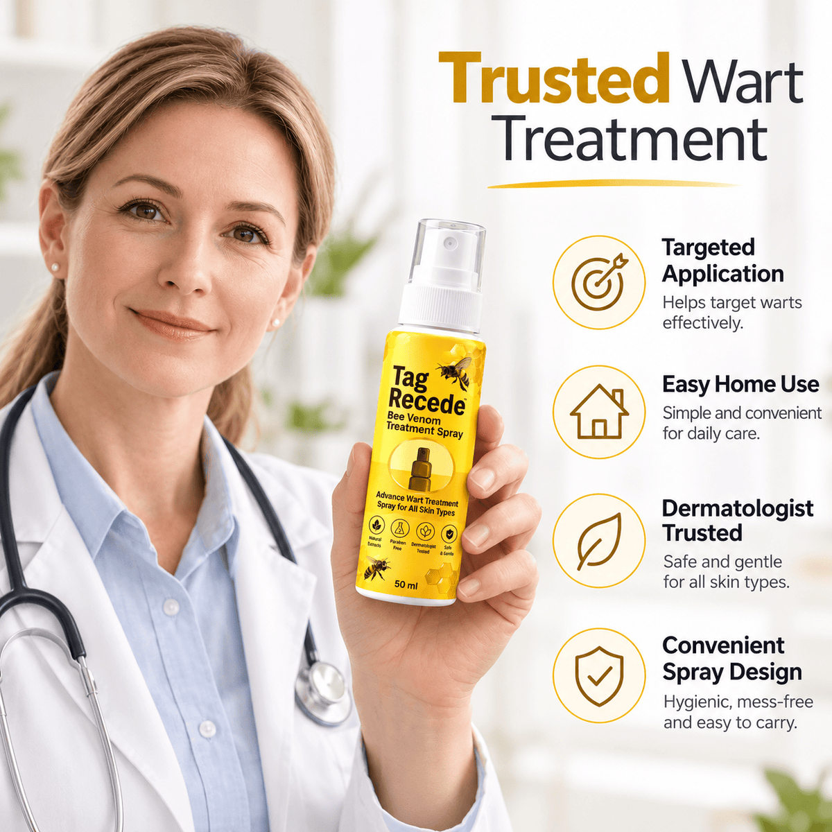 MD Advance Wart Remover Spray – Fast & Easy At-Home |Bee Venom Skin Tag Remover Spray