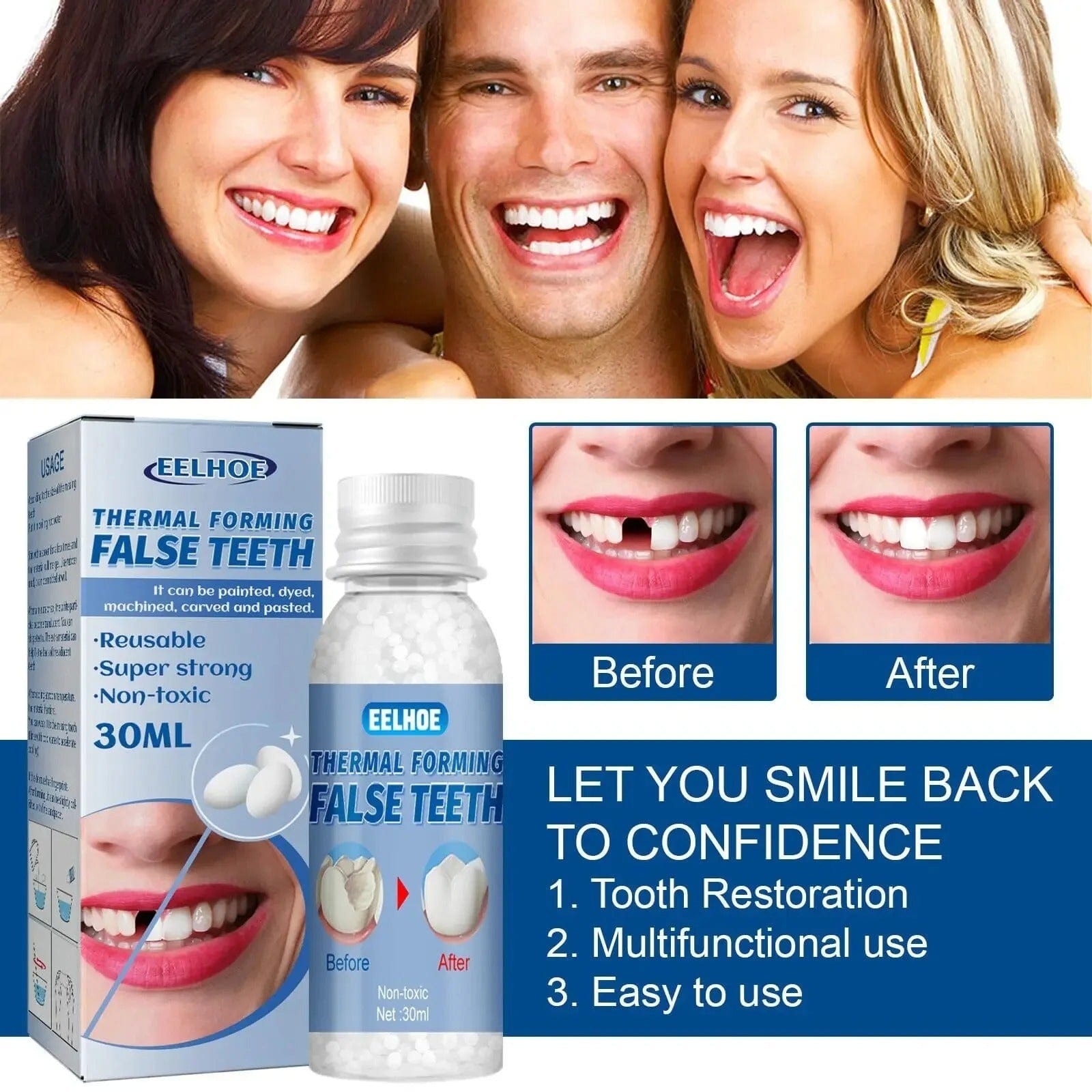 D-More Instant Tooth Repair Kit – Dentist-Inspired DIY Solution 🦷 🛠️ - dmore