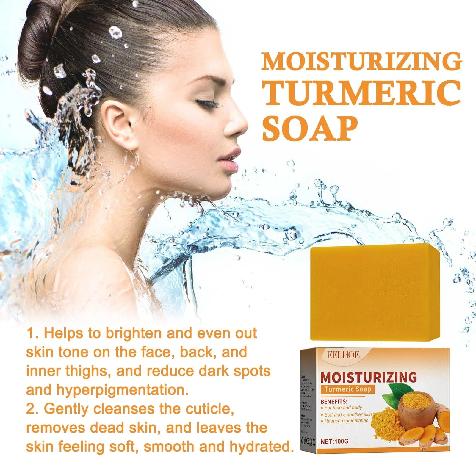 D-More Instant Glow Turmeric Soap – Brighten Your Skin in One Wash 💛 - dmore