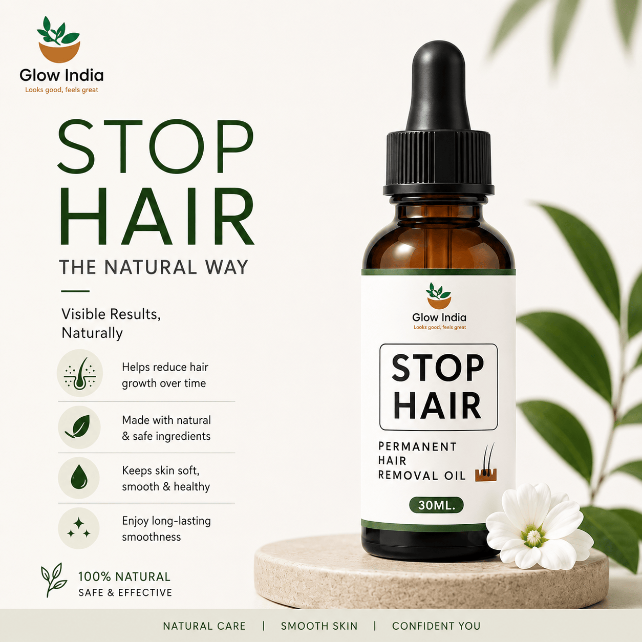 Permanent Hair Removal Oil – Herbal Solution for Reducing Unwanted Body Hair Naturally - dmore