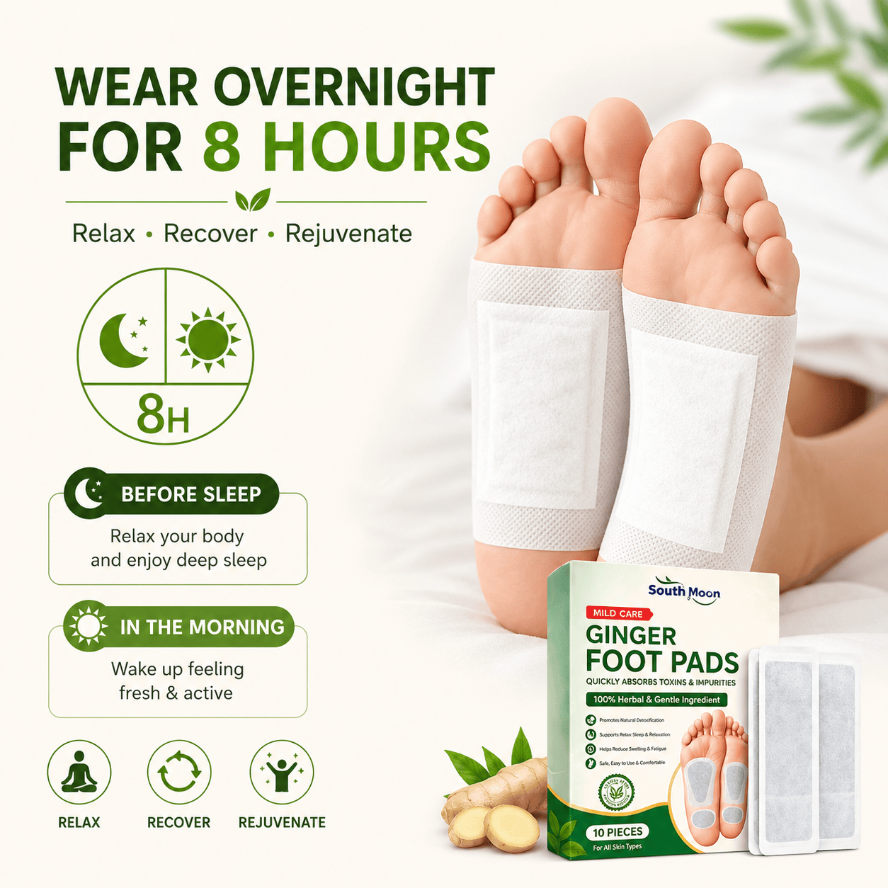 MD Detox Foot Pads | 👣 Wake Up to Refreshed, Happy Feet Every Morning 🌙