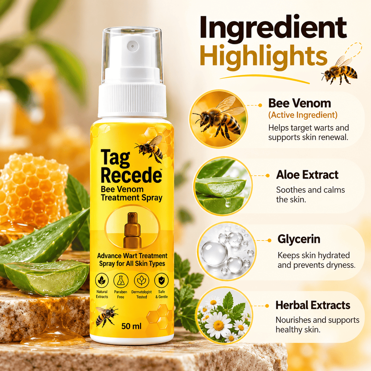 MD Advance Wart Remover Spray – Fast & Easy At-Home |Bee Venom Skin Tag Remover Spray