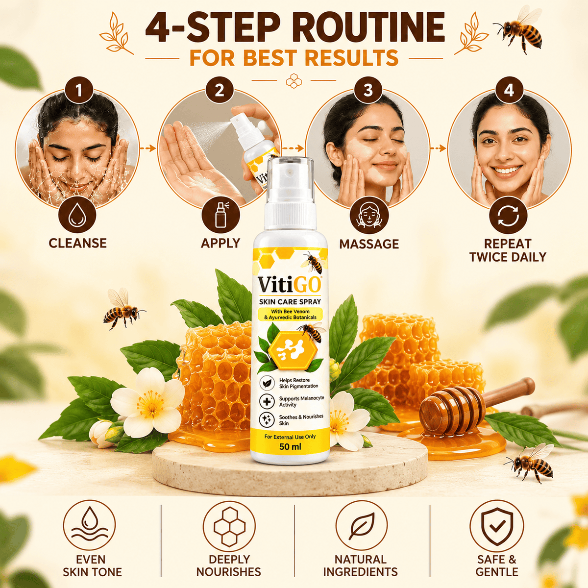 MD VitiGO Skin Care Spray with Bee Venom & Ayurvedic Botanicals | Buy 1 Get 1 Free
