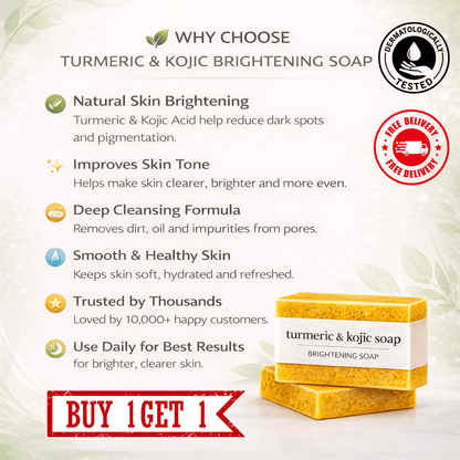 SD 🔥 Powerful 🌿 Natura Tan Removal Formula —  Turmeric & Kojic Brightening Soap