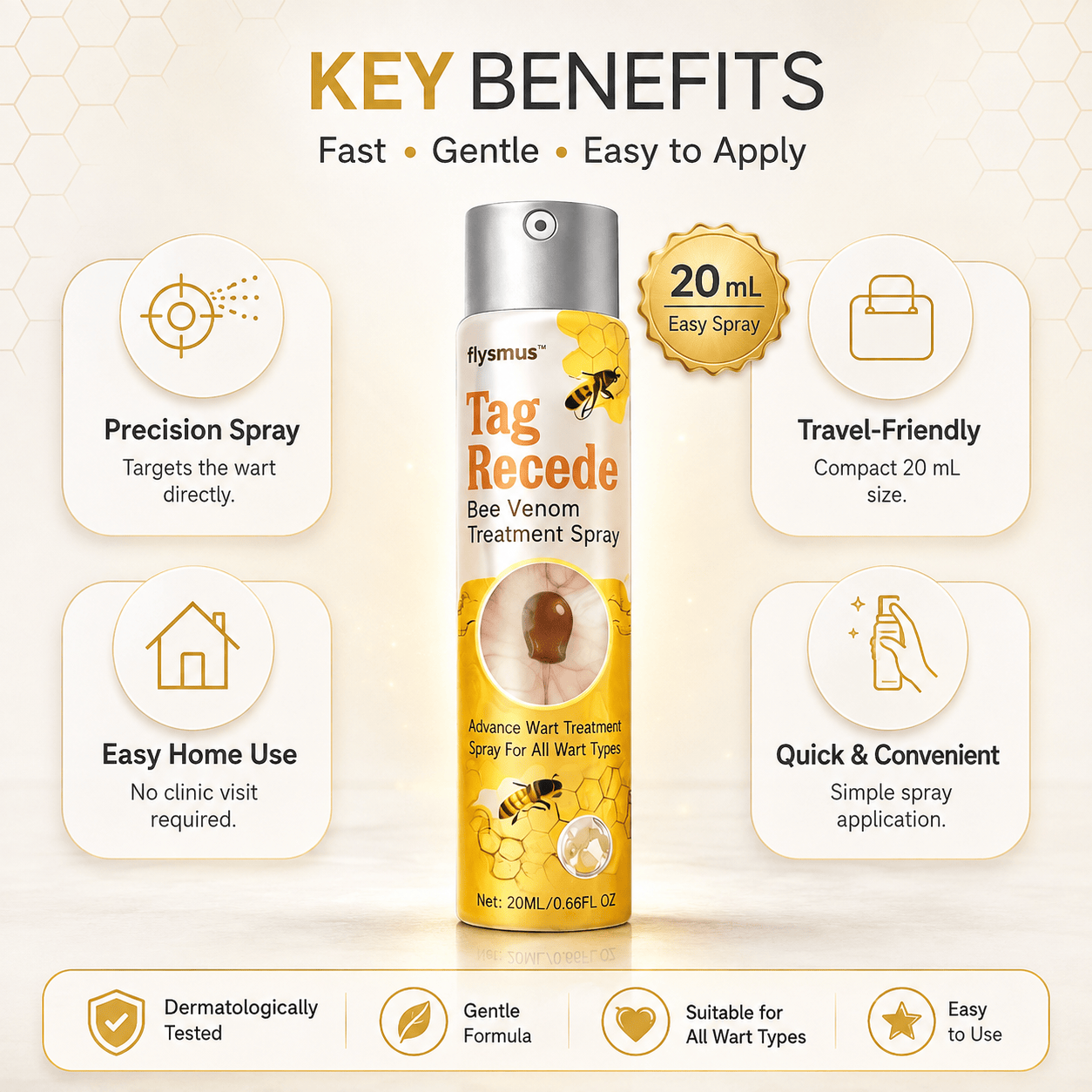 SD Bee Venom Tag & Wart Remover spray - Fast & Easy At-Home in 3 weeks