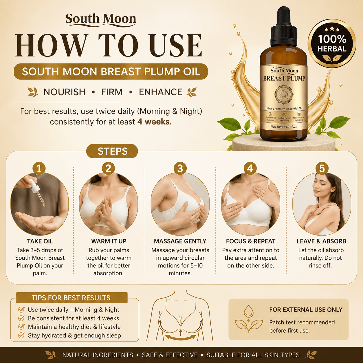 SD Herbal Breast Care Oil – Improve Firmness & Skin Elasticity