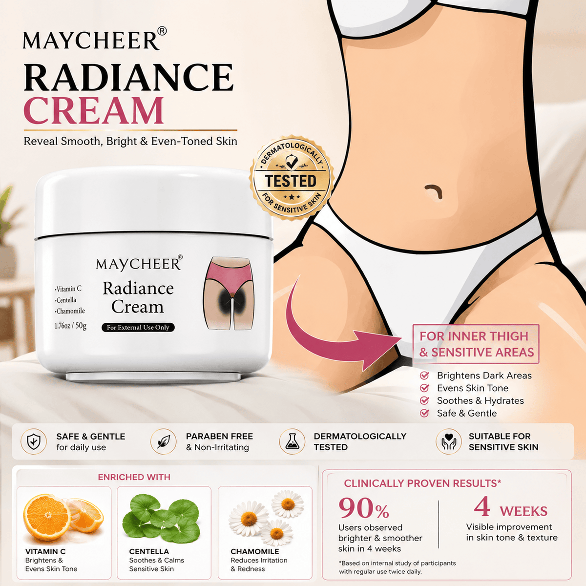 SD Inner Thigh Brightening Cream – Instant Glow, Instant Confidence! 🌿