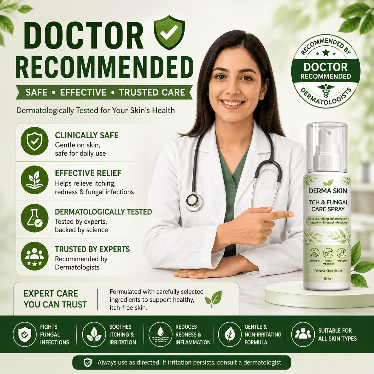 SD Derma Skin Itch & Fungal Care Spray- Dermatologist tested Itch & Fungal Care👨🏽‍⚕️