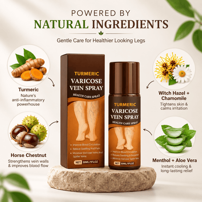 SD Herbal Turmeric Varicose Vein Spray – Feel Relief in Minutes 🌿🟡
