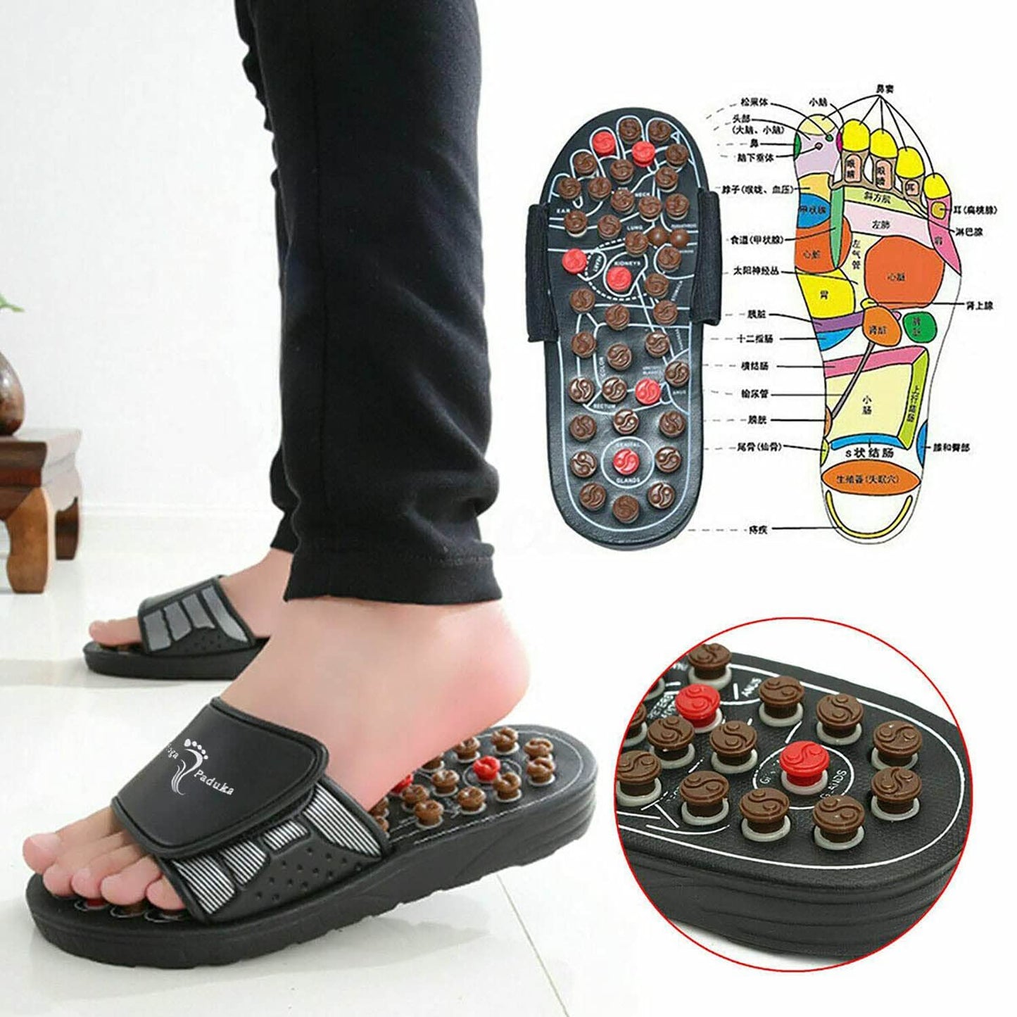 Acupressure Therapy Sandals/Foot Massager Slipper/Acupressure Foot Relaxer for Men & Women