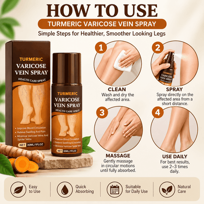 SD Herbal Turmeric Varicose Vein Spray – Feel Relief in Minutes 🌿🟡