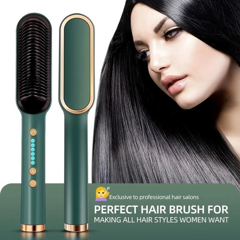 Hair Straightener Tourmaline Ceramic Hair Curler Brush Hair Comb😍