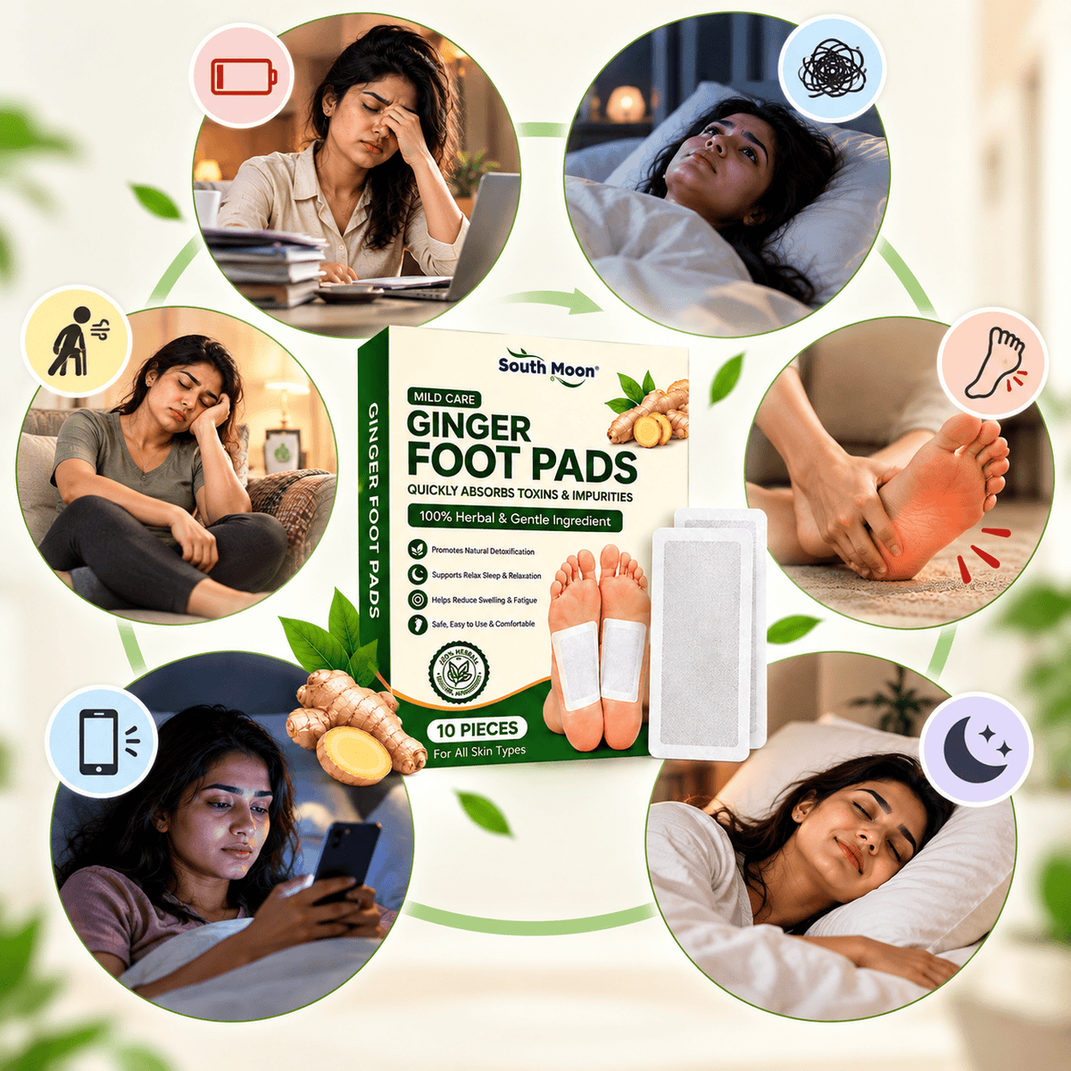 SD Ginger Detox Foot Pads | Your Simple Night Routine for Healthy Body - dmore