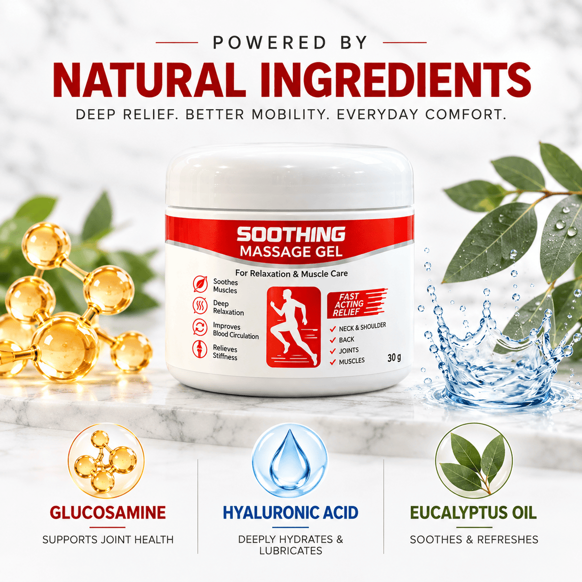 MD Soothing Massage Gel: Stiff Mornings? Tired Evenings? Make Everyday Comfort Your Daily Ritual.