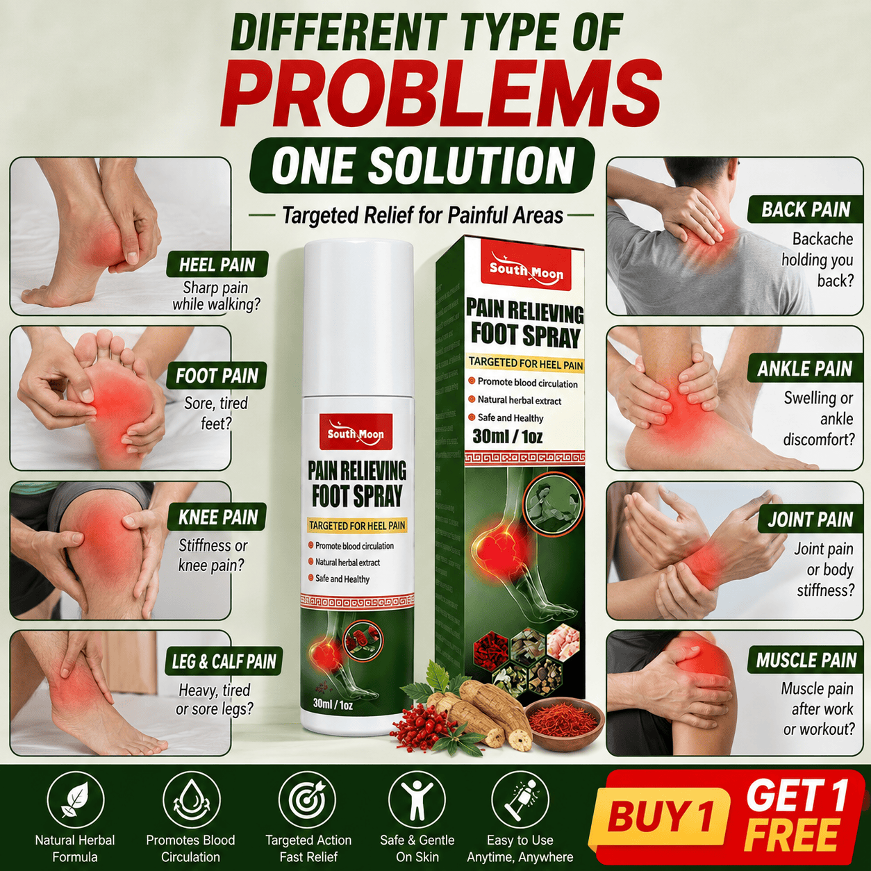 SD Foot & Joint Pain Relieving Spray - 🔥 Buy 1 Get 1 Free @499 🔥