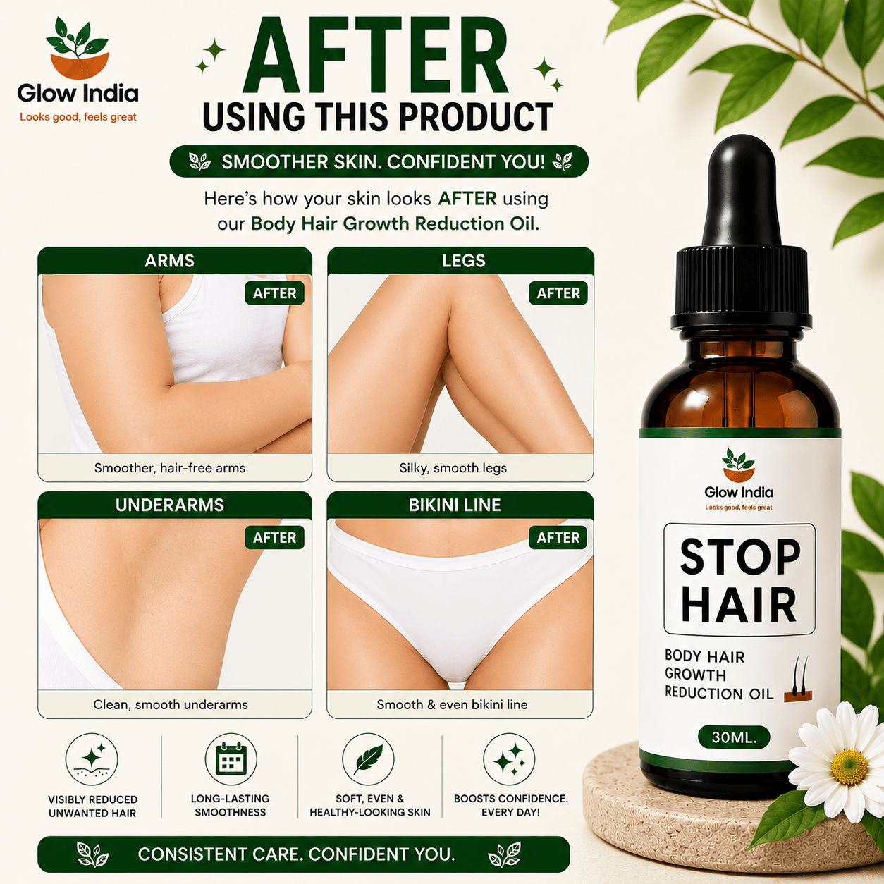 Permanent Hair Removal Oil – Herbal Solution for Reducing Unwanted Body Hair Naturally - dmore