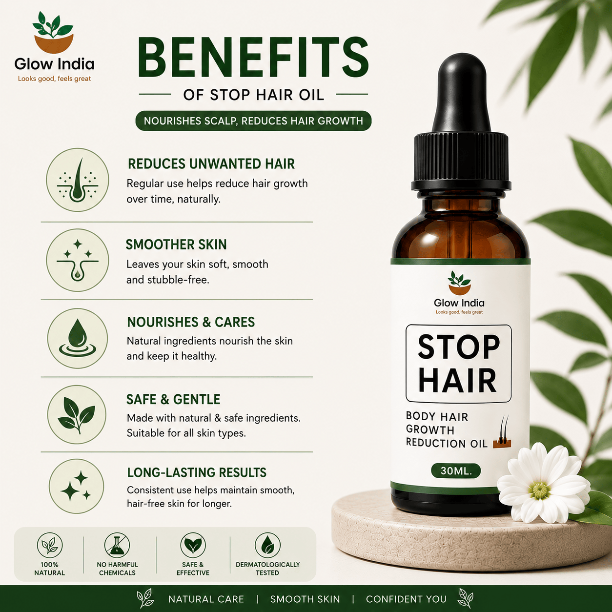 Permanent Hair Removal Oil – Herbal Solution for Reducing Unwanted Body Hair Naturally - dmore