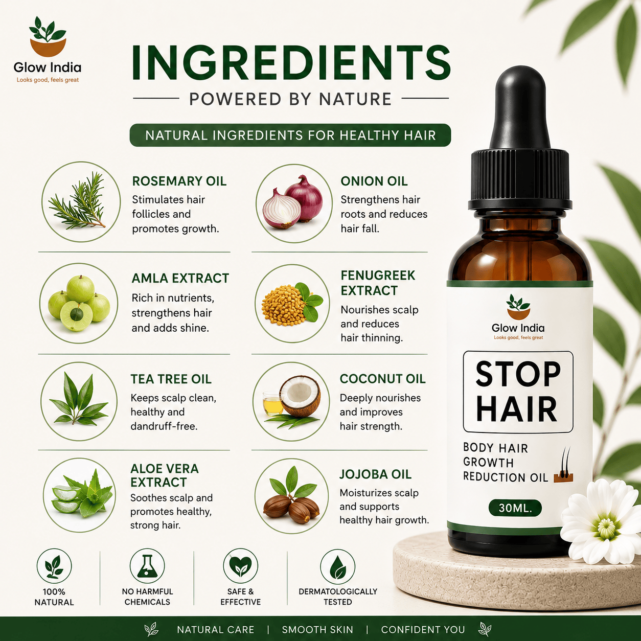 Permanent Hair Removal Oil – Herbal Solution for Reducing Unwanted Body Hair Naturally - dmore