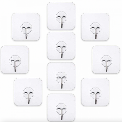 ADHESIVE STICKERS ABS PLASTIC + STEEL HOOK HANGER (SET OF 20 PCS)