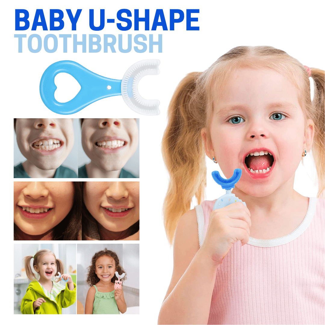 D-More Baby U-Shape Toothbrush - Gentle 360° Cleaning for Tiny Smiles 🦷 👶Pack 2 - dmore