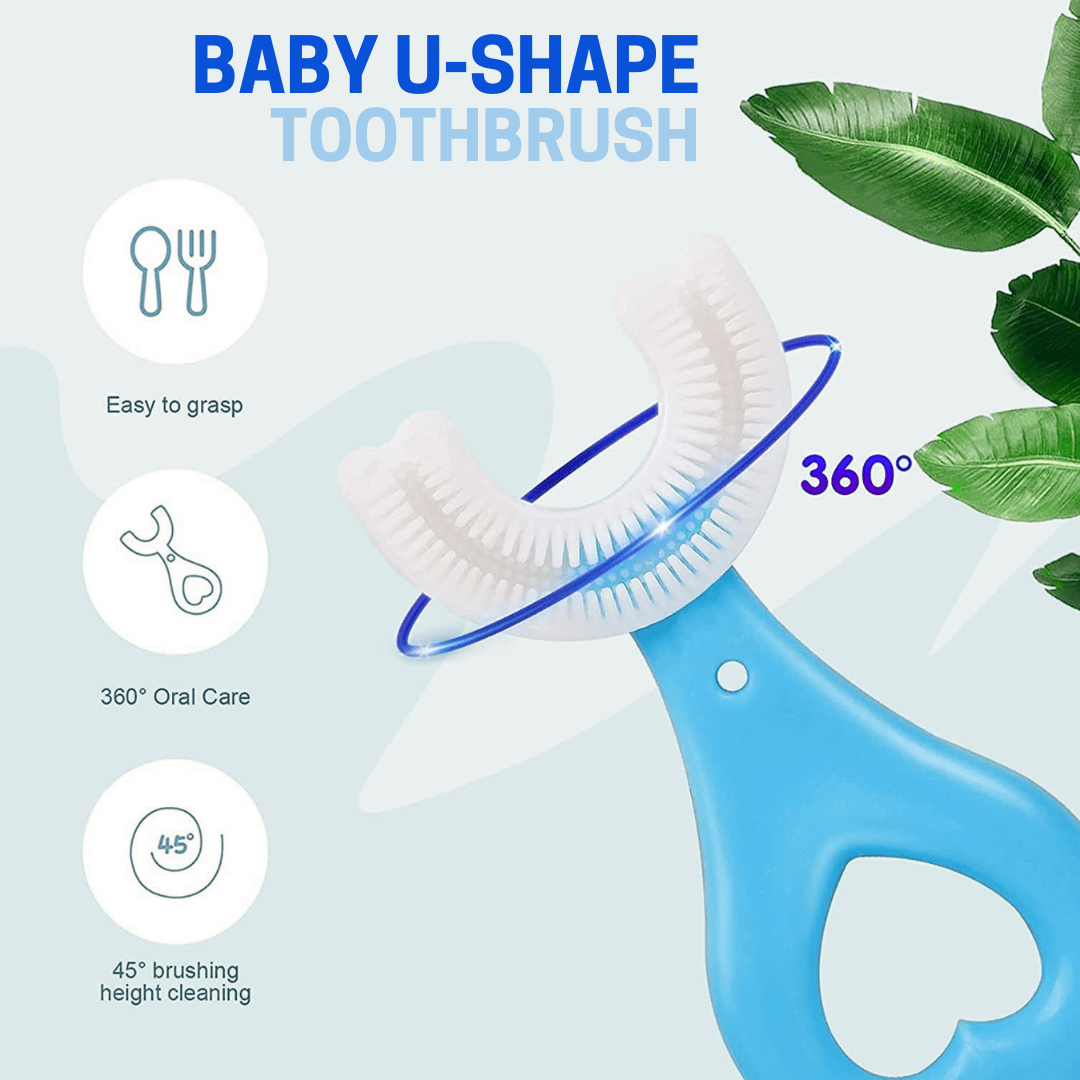 D-More Baby U-Shape Toothbrush - Gentle 360° Cleaning for Tiny Smiles 🦷 👶Pack 2 - dmore