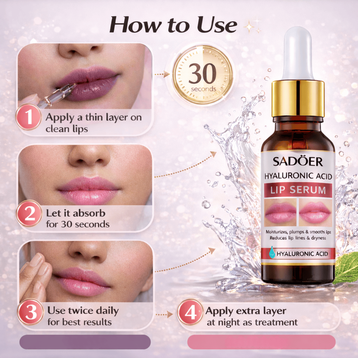 SD Hyaluronic Lip Repair Serum - Soft, Pink & Plump Lips in 7 Days 💋 |  Buy 1 Get 1 Free 🔥 - dmore
