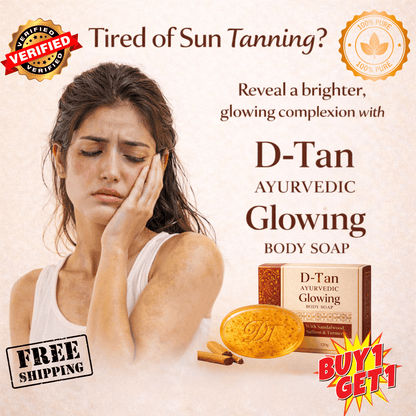 D-Tan Ayurvedic Glowing Body Soap – With Sandalwood, Saffron & Turmeric | Helps Remove Tan & Brighten Skin - dmore