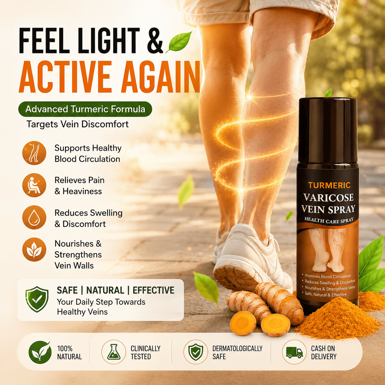 MD Herbal Turmeric Varicose Vein Spray – 💚 Herbal Support for Varicose Vein Discomfort