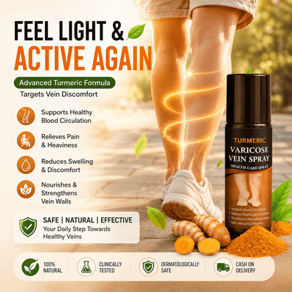 MD Herbal Turmeric Varicose Vein Spray – 💚 Herbal Support for Varicose Vein Discomfort