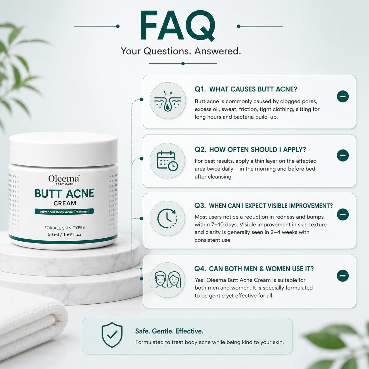 SD Butt Acne Cream For Bumps, Breakouts & Uneven Skin on Your Bum & Body