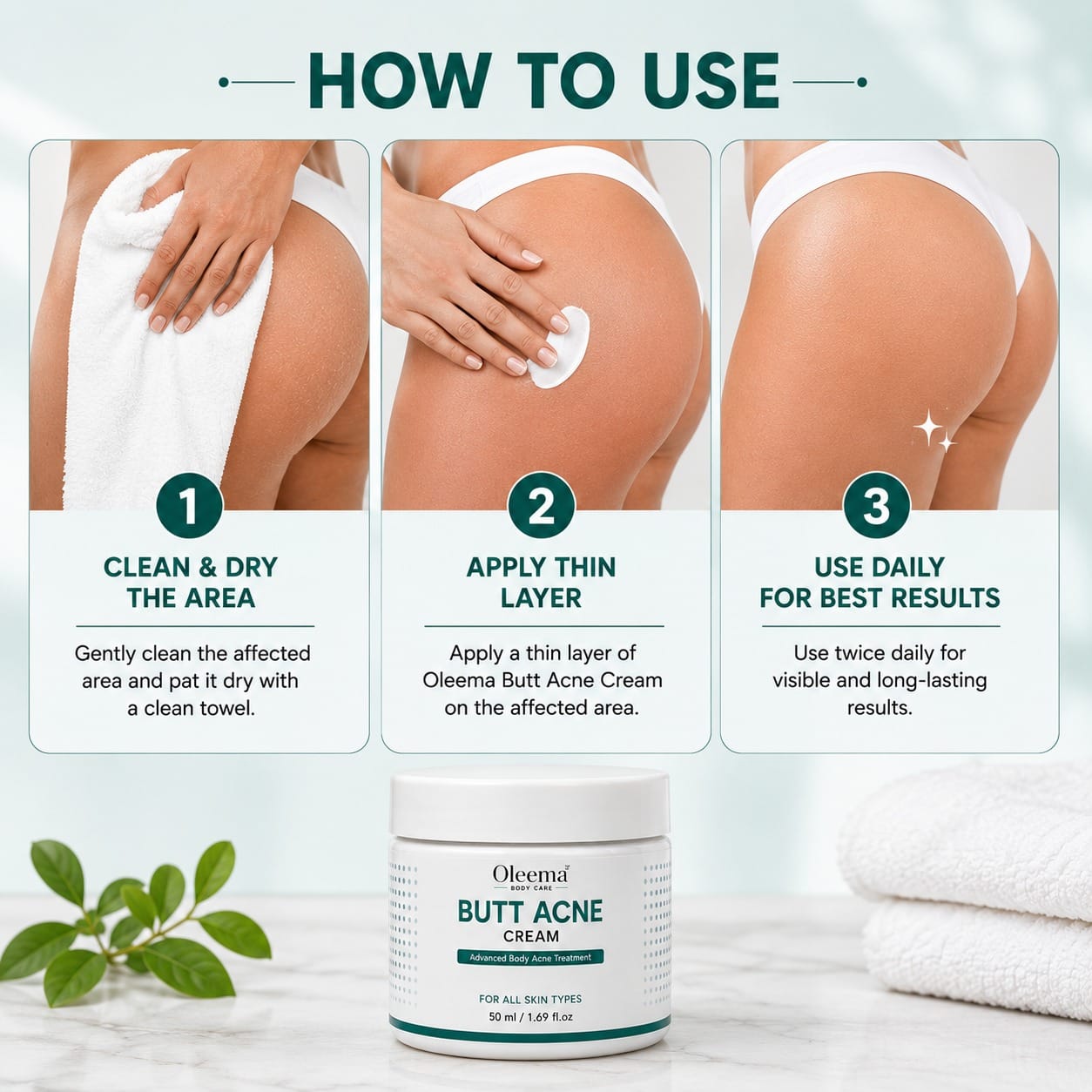 SD Butt Acne Cream For Bumps, Breakouts & Uneven Skin on Your Bum & Body