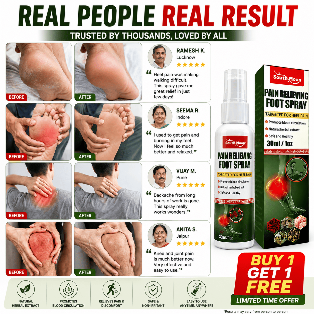 SD Foot & Joint Pain Relieving Spray - 🔥 Buy 1 Get 1 Free @499 🔥