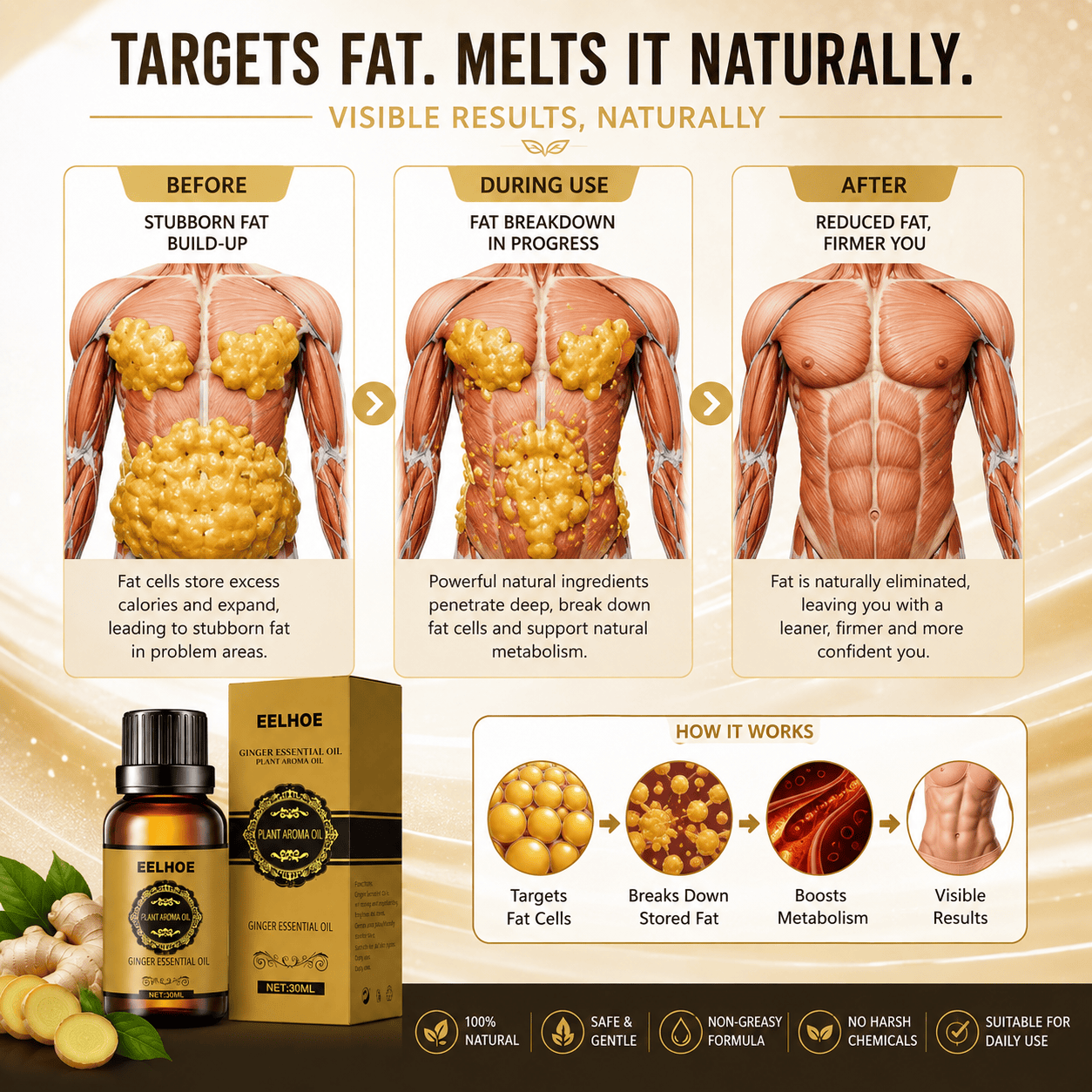 SC Belly Drainage Ginger Oil – Lose Belly Fat & Detoxify Naturally✨
