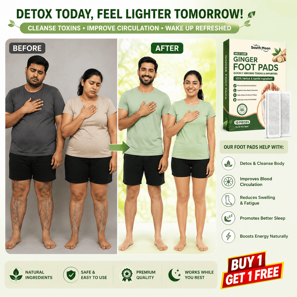 SD Ginger Detox Foot Pads | Your Simple Night Routine for Fresh, Comfortable Feet 👣✨