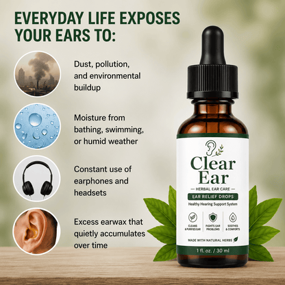 MD Clear Ear Oil — Complete 5-in-1 Herbal Ear Care, Backed by Nature