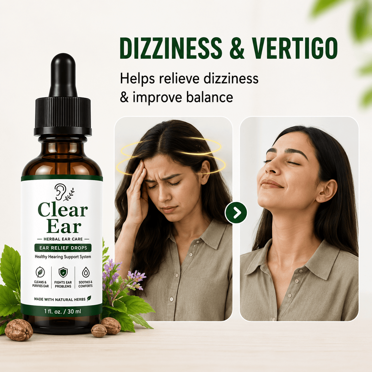 MD Clear Ear Oil — Complete 5-in-1 Herbal Ear Care, Backed by Nature