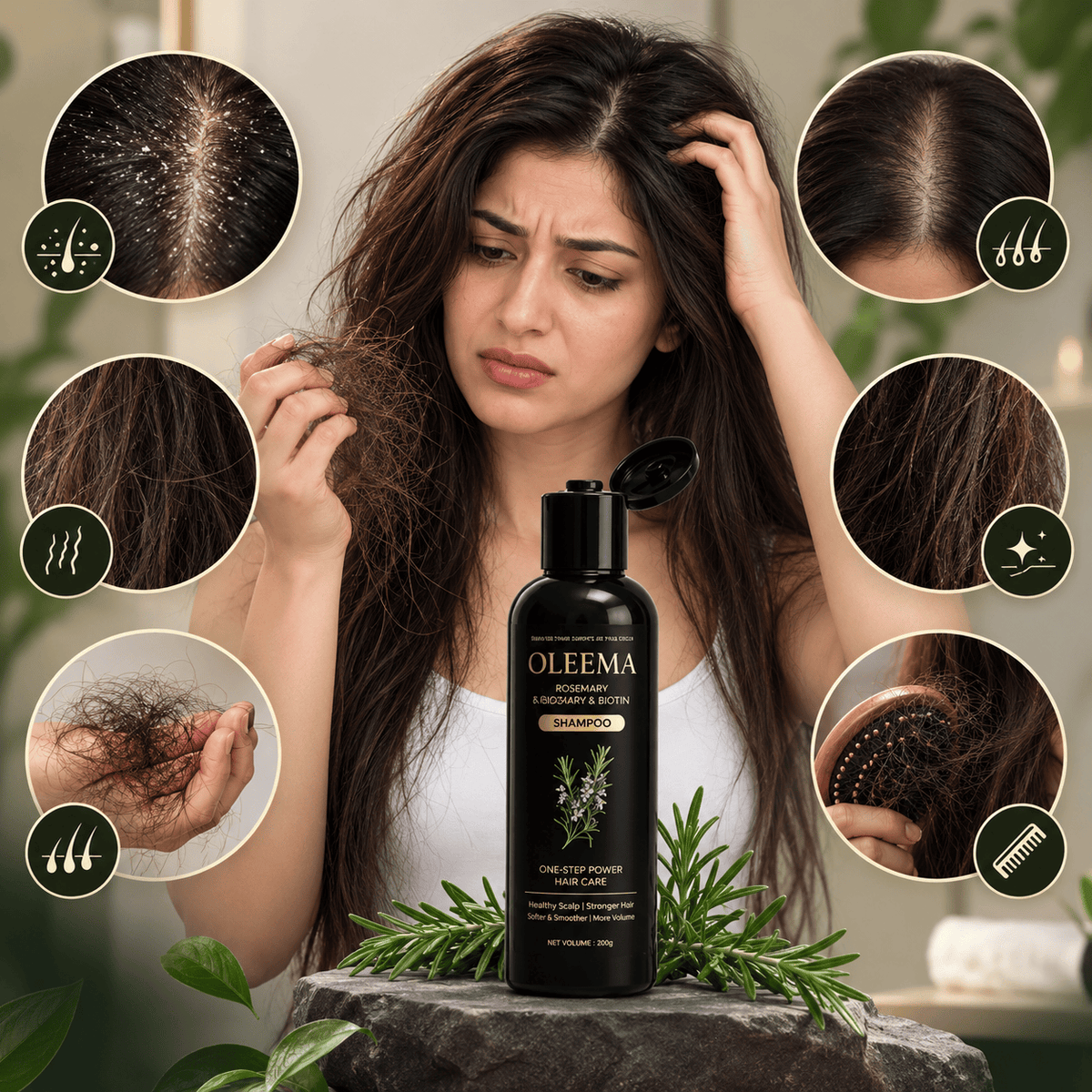 OLEEMA Rosemary & Biotin Shampoo — for softer, stronger, naturally healthy-looking hair.