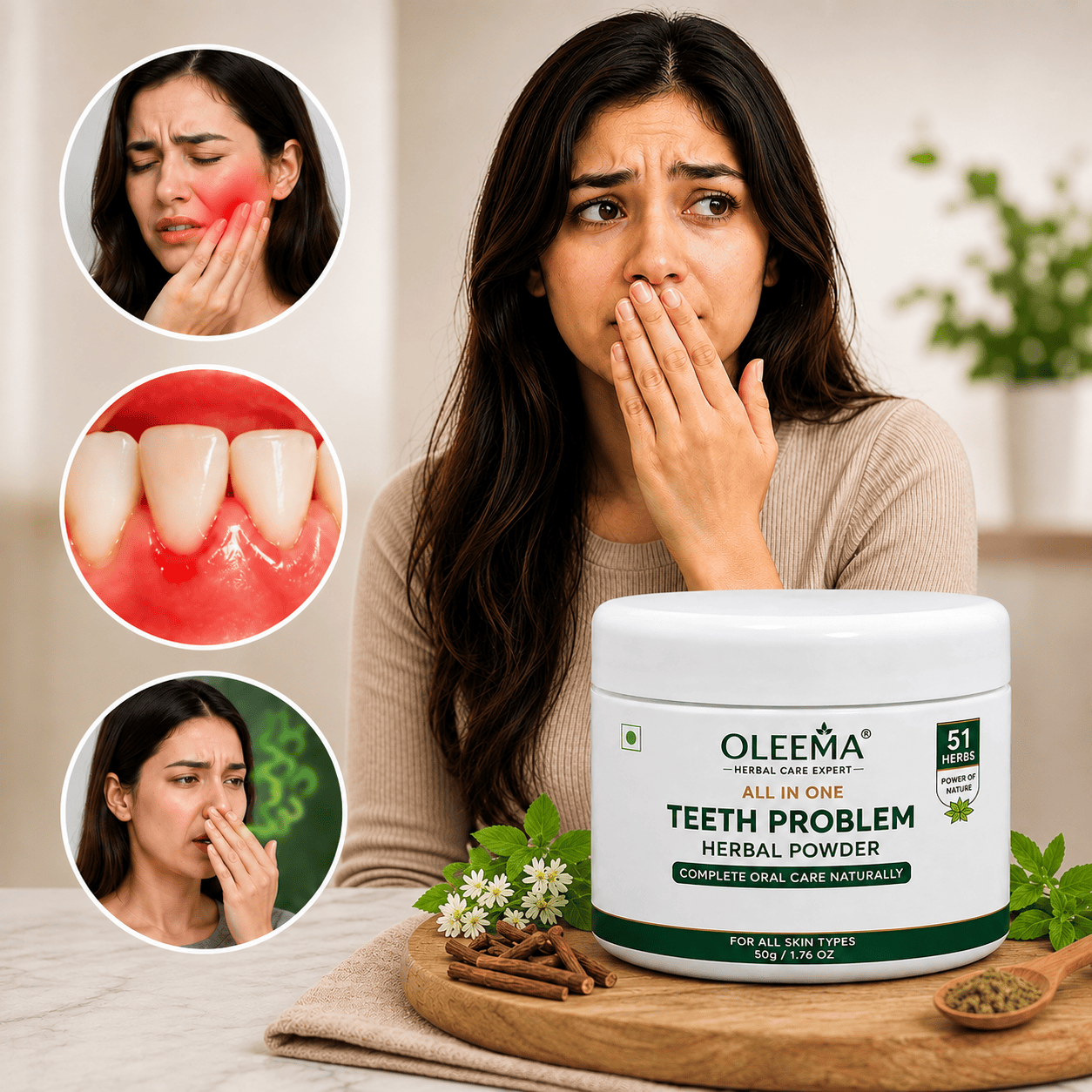 SD 51 Herbal Ingredients Teeth Powder | Complete Oral Care, Naturally